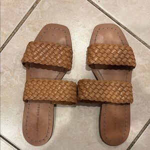 Loeffler Randall Pink/ light Brown Braided Leather Sandals